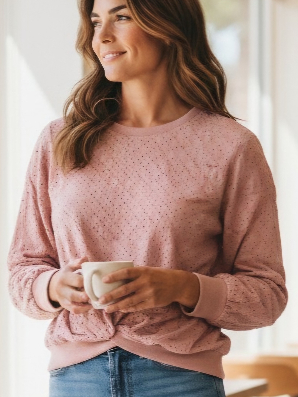 HUMMINGBIRD Dusty‎ Rose Crewneck Pullover